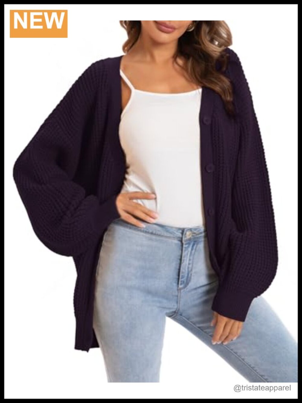 Women's Oversized 100% Cotton Cardigan Sweater
